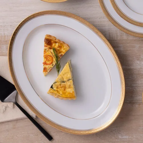 Vista 9 de Noritake Crestwood Gold - Juego de 50 piezas, servicio para 8 pulgadas, color blanco