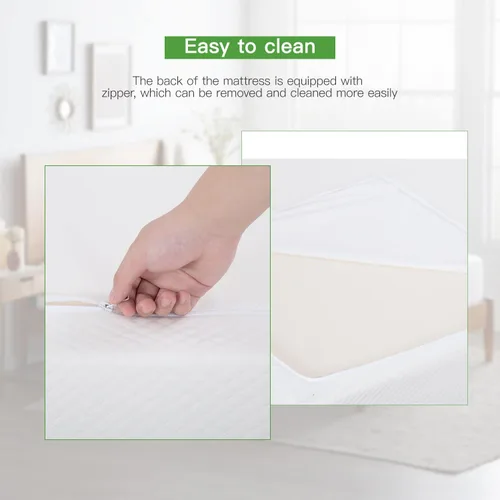 Vista 5 de Base de cama de plataforma metálica de 14 pulgadas con soporte de listones de acero, base de colchón con colchón de espuma viscoelástica de 8