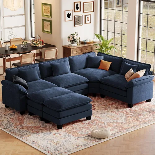 Vista 75 de CDCASA Silla de acento de gran tamaño de 50'' con otomana Asiento extra ancho y profundo estilo sofá nube para sala de estar, dormitorio, rincón