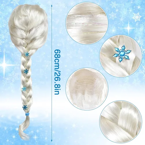 Vista 7 de Latocos Disfraz de Elsa de Frozen iluminado para niñas, ropa de princesa para niñas pequeñas, cumpleaños, Halloween, cosplay