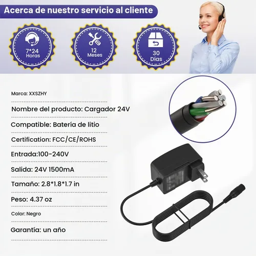 Vista 8 de Cargador de scooter eléctrico de 24 V para Razor E100 E125 E150 E175 E200 E300 MX350 Dirt Bike Pocket Mod Dirt Quad Motocicleta Scooter Cargador