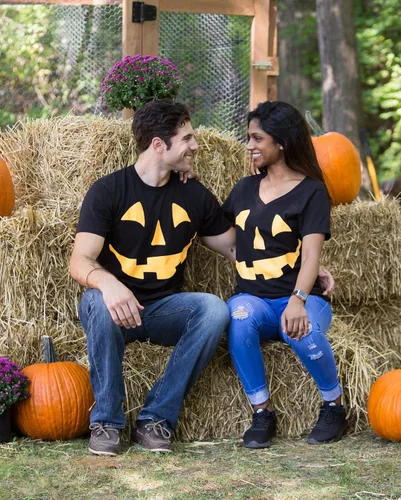 Vista 5 de Glow in the Dark Jack O' Lantern Face Disfraz de calabaza de Halloween unisex, Negro