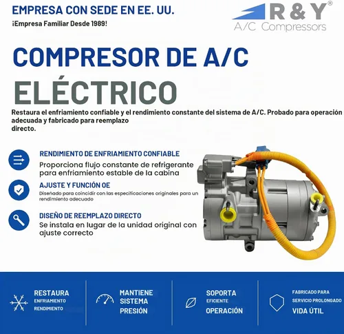 Vista 2 de RYC Automotriz Aire Acondicionado Compresor AD-1456