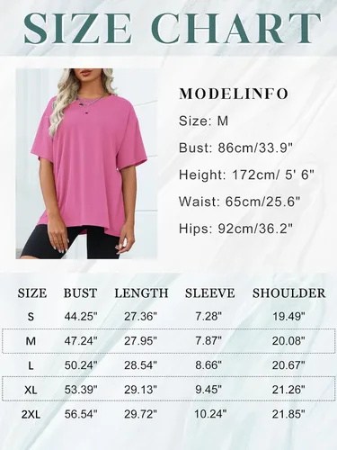 Vista 6 de Camisetas de gran tamaño para mujer, de manga corta, ajuste holgado, para verano, casual, básicas