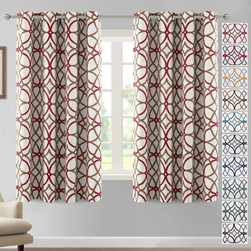 Vista 29 de H.VERSAILTEX Cortinas opacas de 63 pulgadas de largo, juego de 2 paneles de cortinas térmicas y cortinas para tratamiento de ventana, reducción