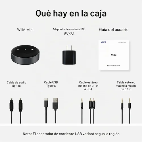Vista 9 de WiiM Mini AirPlay 2 - Streamer de audio inalámbrico, estéreo multihabitación, preamplificador, funciona con asistentes de voz Alexa y Siri