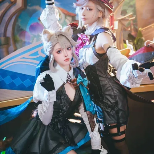 Vista 6 de Lyney - Conjunto de disfraz de Genshin Impact, talla M