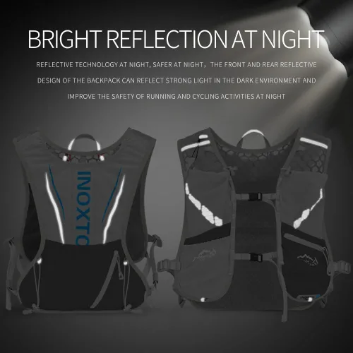 Vista 5 de IX INOXTO Chaleco de hidratación para correr para hombres y mujeres, mochila de agua para correr, paquete de hidratación de 3 litros, para correr