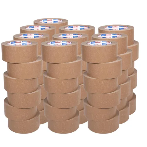 Vista 12 de ADHES - Cinta de papel kraft biodegradable, 2 pulgadas x 55 yardas, 3 rollos de cinta de embalaje de papel ecológica, escribible y sin