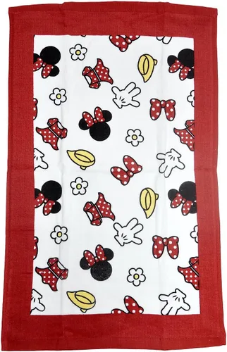 Vista 4 de Disney Juego de cocina de 3 piezas con soporte para ollas y toalla de cocina (Minnie Mouse Red)