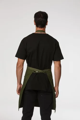 Vista 2 de Delantales de chef para hombres y mujeres con bolsillos grandes, delantal de lona, impermeable, profesional, con 2 bolsillos, 4251 GB