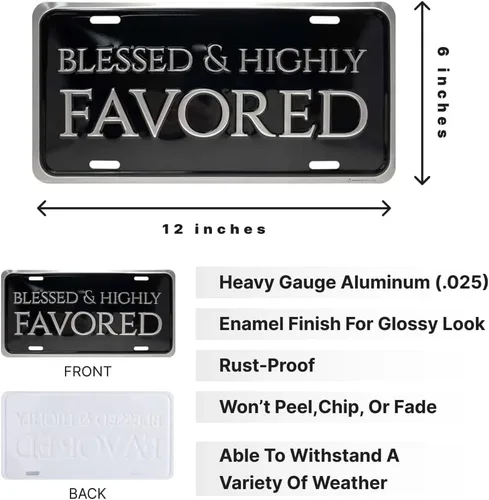 Vista 4 de Placa de matrícula religiosa Placa de matrícula universal para automóvil - Etiqueta para auto a prueba de óxido, resistente a la intemperie