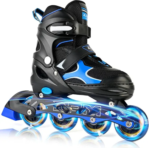 Vista 12 de 2PM SPORTS Patines en línea para niños y niñas, niños de 5 a 8 a 12 años, 4 a 6, 6 a 12 años, con ruedas iluminadas, cuchillas ajustables