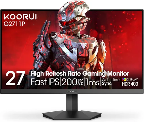 Vista 11 de KOORUI - Monitor para juegos, pantalla Nano IPS QHD de 24", monitor de computadora 1440P 165Hz, pantalla PC 2K de 1ms, 100% sRGB, sincronización