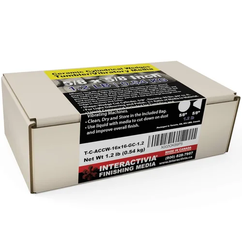 Vista 3 de Conos de corte recto de 1/2" x 5/8" – Fórmula de uso general, medios vibratorios, 1 libra incluye una bolsa (limpiar, secar y almacenar) para usar