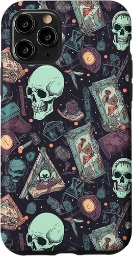 Vista 29 de Eerie Tarot Cards and Crystals Pattern Scary Cute Halloween Case for iPhone 17