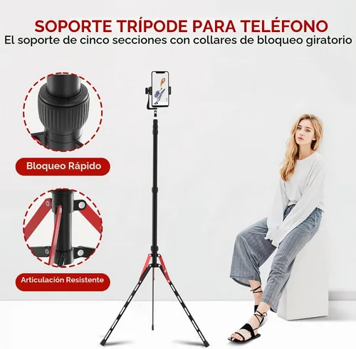 Vista 5 de REFLEX CAMERA Soporte de luz de viaje de aluminio de 7 pies 3 a 88 pulgadas, ligero, compacto y portátil con tornillo de 3/8 de pulgada y 1/4