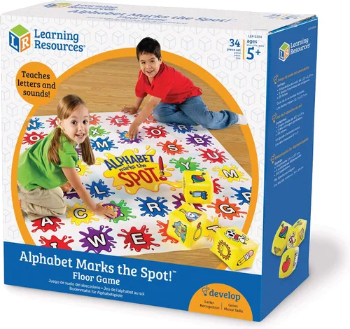 Vista 6 de Alfombrilla de piso educativa Alphabet Marks The Spot de Learning Resources.