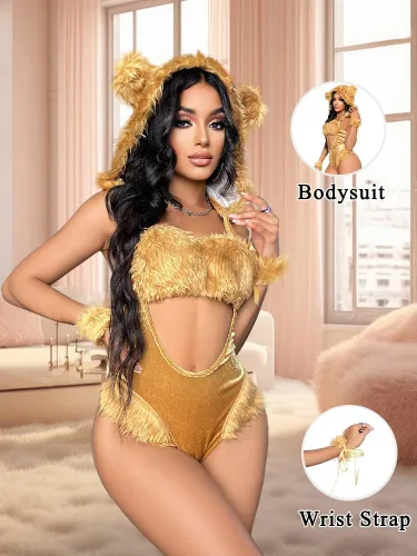 Vista 5 de Women's Lingerie Sexy Anime Cosplay Lingerie Halloween Lion Costume Sexy Maid Lingerie for Women