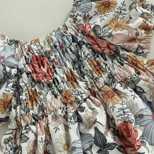 Vista 61 de Mameluco para bebés y niñas de 3, 6, 9, 12, 18 meses, enterizo de manga corta, fruncido, faldas y dobladillo, diadema