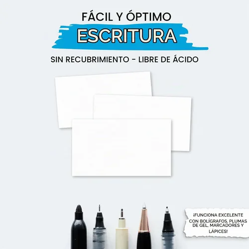 Vista 6 de Home Advantage Tarjetas de índice en blanco de 3 x 5: nuestro paquete de 50 tarjetas de notas en blanco utiliza cartulina resistente para que sean a