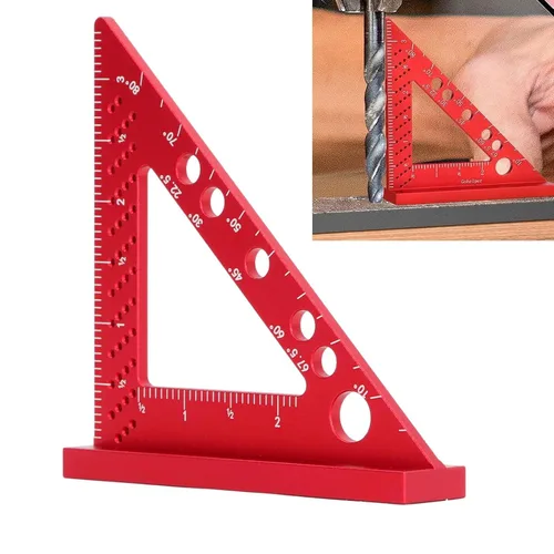 Vista 8 de Transportador cuadrado, alta multiusos, básculas transparentes carpintero, cuadrado, aleación de aluminio, herramienta de medición para bricolaje