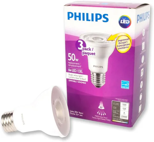Vista 3 de Philips LED 50W PAR20 blanco brillante SO 3Pk