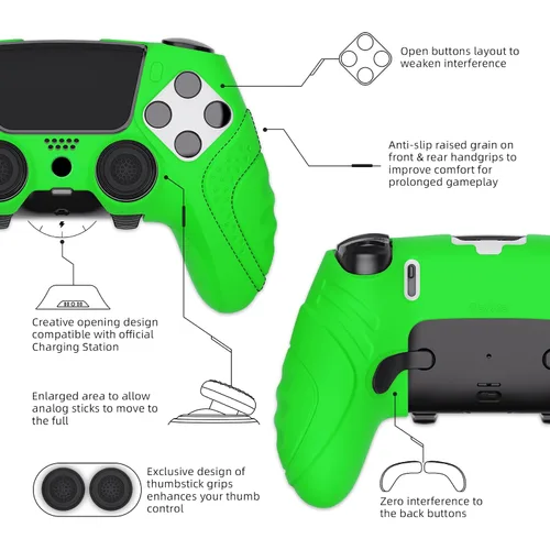 Vista 3 de PlayVital Guardian Edition Anti-Slip Ergonomic Silicone Cover Case for ps5 Edge Controller, Soft Rubber Protector Skin for ps5 Edge Wireless