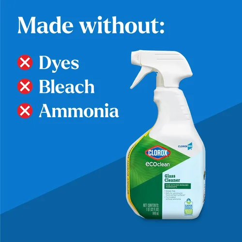 Vista 4 de CloroxPro Clorox EcoClean - Botella de spray limpiador de vidrio, 32 onzas líquidas, paquete de 9 (el paquete puede variar)