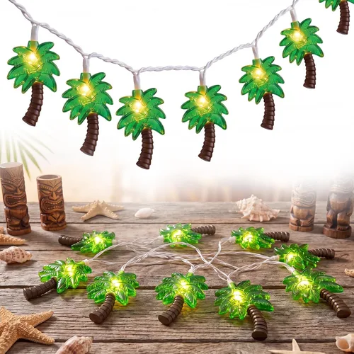 Vista 10 de Luces de calabaza de Halloween para exteriores, 2.6 m enchufables, luces de cadena naranjas para decoración de Halloween con 10 luces LED de Jack O