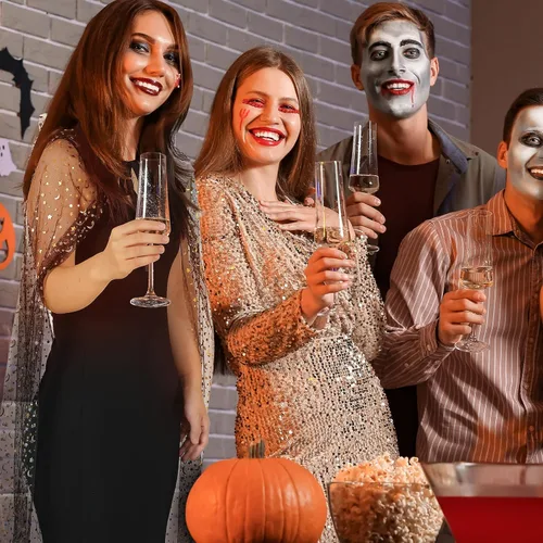 Vista 6 de Toulite Juego de 2 piezas de disfraz de bruja de Halloween, luna dorada, estrella, capa con capucha, capa de bruja con capucha para mujer, cadena
