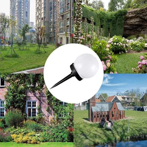 Vista 3 de 4pcs Solar Sphere Lawn Lights Outdoor Garden Ball Bubble Shape Warm White Solar Energy Plug-in Pathway Decor