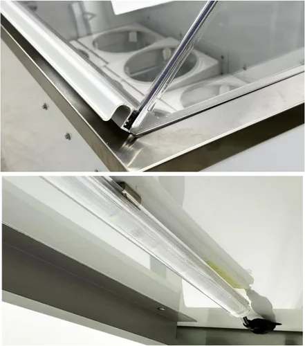 Vista 6 de cooler depot Gelato Congelador vitrina de inmersión para gabinete de inmersión Escaparate de helado Marco grueso curvo 47