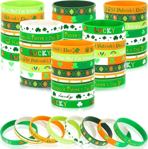 Vista 18 de JUNEBRUSHS 64 piezas de pulseras de silicona para fiesta del 100º día de escuela