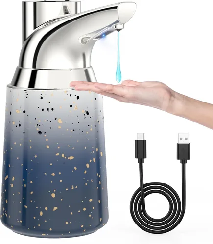 Vista 10 de Dispensador de jabón automático ajustable sin contacto, 4 niveles ajustables,Bomba de jabón líquido con sensor operado por baterías,Dispensador