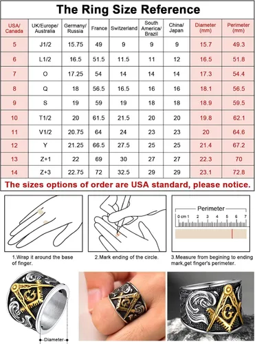 Vista 5 de FaithHeart Anillos de sello masónico para hombres, joyería masónica de acero inoxidable, anillo de pulgar punk con embalaje delicado