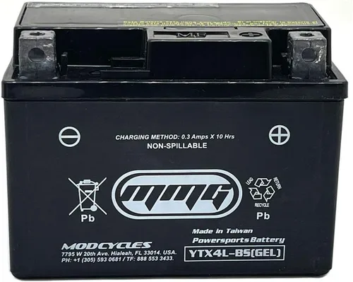 Vista 2 de batería YTX4L-BS GEL para modelos ATV TaoTao Cheetah TForce, ATA 110cc and ATA 125cc.