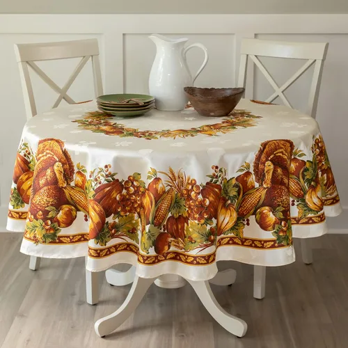 Vista 12 de Benson Mills mantel con diseño de moños navideños, 55% algodón, 45% poliéster