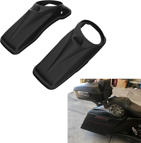 Vista 19 de Tapas para bocinas de motocicleta aptas para 2014+ Harley Touring Hard Saddle Bags - Whisky ámbar, 8 pulgadas Amber Whiskey