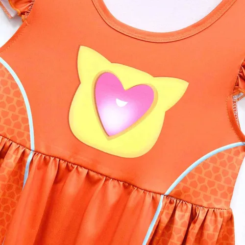 Vista 4 de Dotrewes Vestido casual de verano para niñas, disfraz de animación de gatitos de manga corta