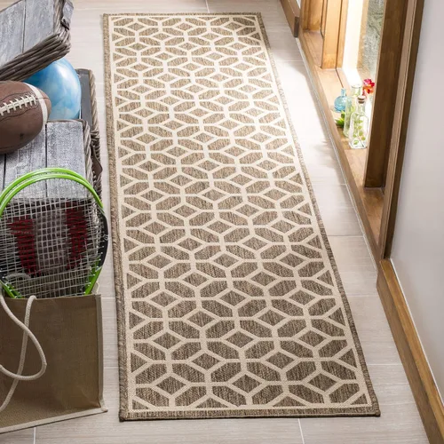 Vista 12 de SAFAVIEH Linden Collection - Alfombra lavable para exteriores, alfombra de pasillo de 2.2 x 8 pies, gris claro y carbón, no desprende pelusa y fácil