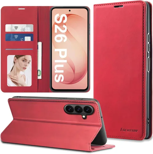 Vista 58 de Funda de piel con tapa para Samsung Galaxy Z Flip 3, con protección de bisagra, delgada y magnética tipo cartera [1 tarjetero], funda protectora a