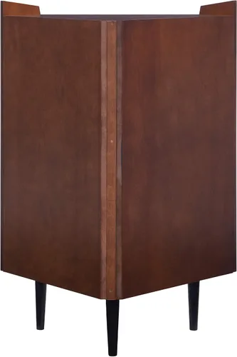 Vista 6 de SEI FURNITURE Larson Corner Storage Bar Cabinet Gabinete de almacenamiento, marrón.
