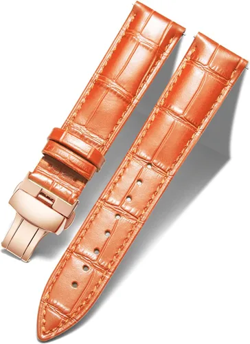 Vista 34 de BINLUN Leather Watch Strap, Quick Release Genuine Leather Replacement Watch Band with Butterfly Deployment Buckle for Men and Women, 12mm-24mm