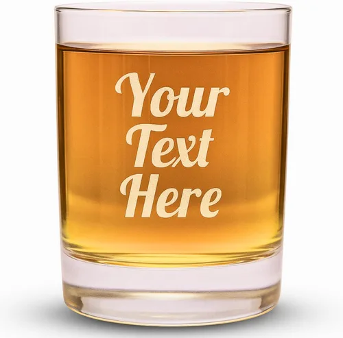 Vista 15 de Juego de vasos de whisky grabados con diseño personalizado Vidrio para una sola ocasión para cumpleaños, Día del Padre o hitos