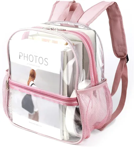 Vista 10 de Keepcross Mochila transparente aprobada para estadios de 12 x 6 x 12 pulgadas, mini bolsa transparente para eventos en estadios, eventos deportivos