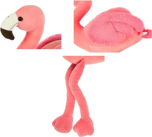 Vista 4 de Peluche de flamenco suave de 16 pulgadas de alto, juguetes de peluche de flamenco rosa para decoración del hogar, animales de peluche, regalo