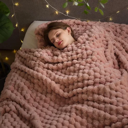 Vista 45 de NEWCOSPLAY Manta de Tiro Súper Suave Aqua Franela Sedosa Premium Forro Polar Jacquard Acanalado 3D Ligero Manta de Cama Uso en Todas las Estaciones