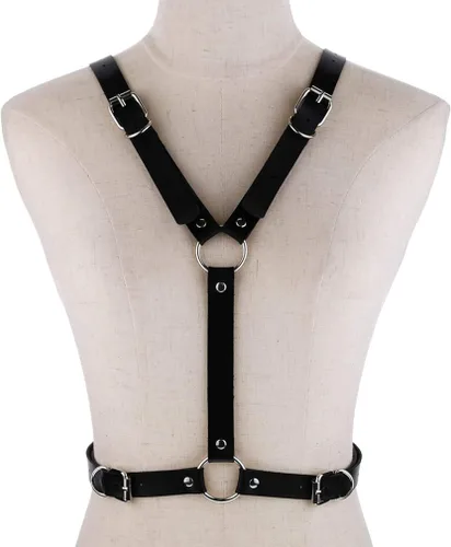 Vista 2 de FM FM42 O Ring Waist Belt Body Caged Harness with Back Angel Wings (16 Colors)