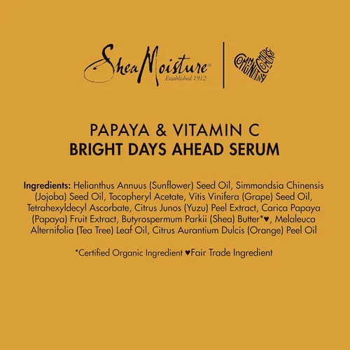 Vista 12 de SheaMoisture - Suero para todo tipo de piel, papaya y vitamina C, suero de vitamina C, 1 oz Para pieles opacas: ilumina y suaviza la tez